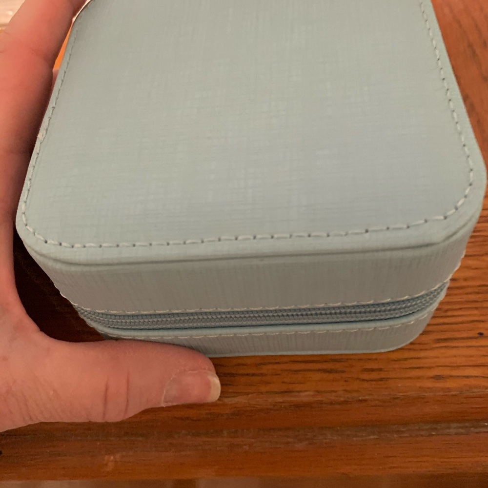New light blue travel jewelry box